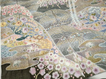 平和屋着物●豪華振袖　作家物　辻が花　絞り　暈し染め　京都きもの友禅扱い　正絹　逸品　CABI2100yc
