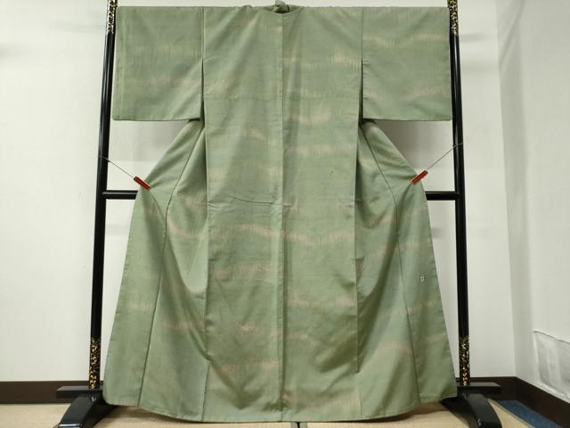 平和屋着物●絲藝苑　上島洋山　紬　唐草文　さが美扱い　正絹　逸品　CABI2105yc