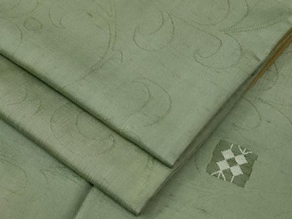 平和屋着物●絲藝苑　上島洋山　紬　唐草文　さが美扱い　正絹　逸品　CABI2105yc