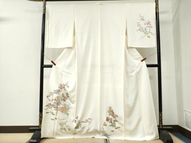 平和屋着物●訪問着　松竹梅水車草花文　金銀彩　正絹　逸品　未使用　CABI2107yc