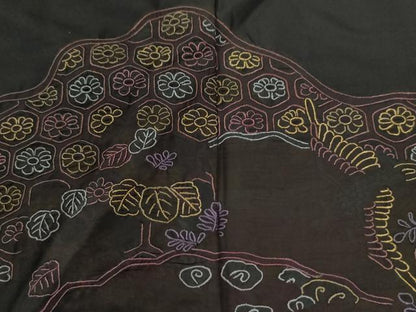 平和屋着物●訪問着　本場大島紬　総刺繍　正絹　逸品　CABI2111yc