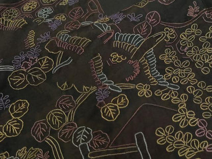 平和屋着物●訪問着　本場大島紬　総刺繍　正絹　逸品　CABI2111yc