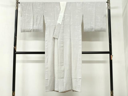 平和屋着物●長襦袢　無双仕立て　流水草花地紋　紫水晶色　正絹　逸品　CABI2115yc