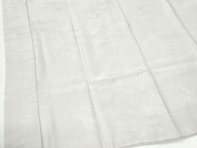 平和屋着物●長襦袢　無双仕立て　流水草花地紋　紫水晶色　正絹　逸品　CABI2115yc