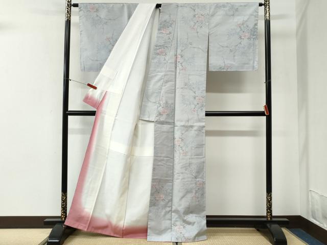 平和屋着物●上質な紬　絹絵　草花文　本龍織物謹製　証紙付き　正絹　逸品　未使用　CABI2118yc