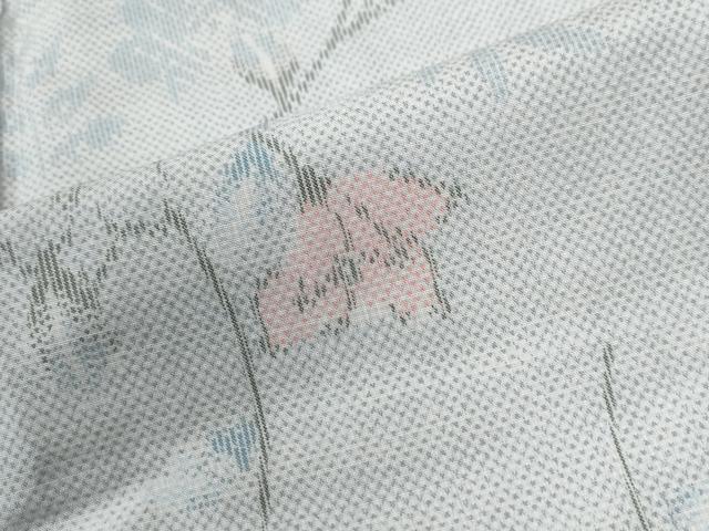 平和屋着物●上質な紬　絹絵　草花文　本龍織物謹製　証紙付き　正絹　逸品　未使用　CABI2118yc