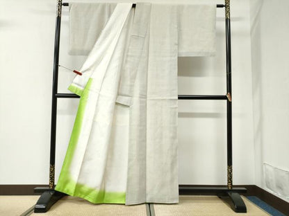 平和屋着物●白鷹お召　蚊絣　正絹　逸品　CABI2120yc