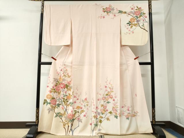 平和屋着物●訪問着　友禅　作家物　枝花文　暈し染め　正絹　逸品　CABI2122yc