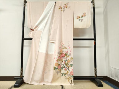 平和屋着物●訪問着　友禅　作家物　枝花文　暈し染め　正絹　逸品　CABI2122yc