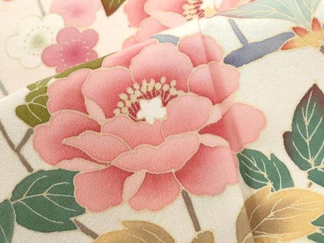 平和屋着物●訪問着　友禅　作家物　枝花文　暈し染め　正絹　逸品　CABI2122yc