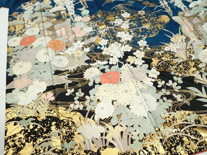 平和屋着物●訪問着　駒刺繍　流水松竹梅御所車花文　金彩　正絹　逸品　CABI2123yc