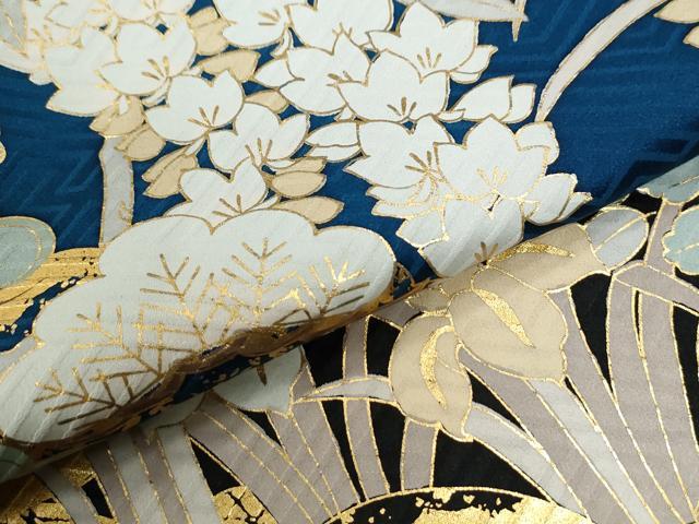平和屋着物●訪問着　駒刺繍　流水松竹梅御所車花文　金彩　正絹　逸品　CABI2123yc