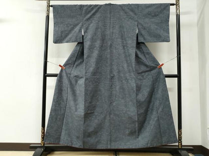平和屋着物●結城紬　80亀甲　草花文　正絹　逸品　CABI2124yc