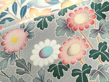平和屋着物●訪問着　友禅　流水枝花文　暈し染め　無落款　正絹　逸品　CABI2125yc