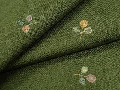 平和屋着物●上質な紬　総刺繍　枝葉文　正絹　逸品　CABI2126yc