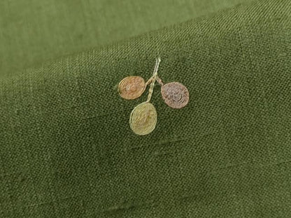 平和屋着物●上質な紬　総刺繍　枝葉文　正絹　逸品　CABI2126yc
