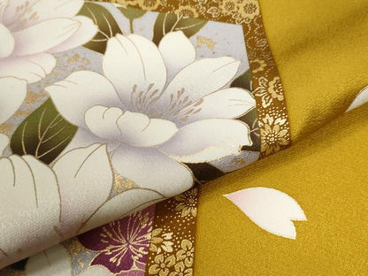 平和屋着物●豪華振袖　草花文　金彩　正絹　逸品　CABI2134yc