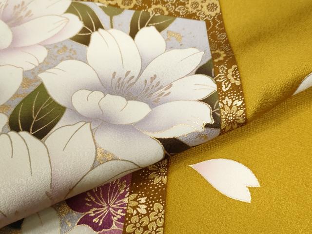 平和屋着物●豪華振袖　草花文　金彩　正絹　逸品　CABI2134yc