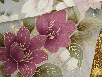 平和屋着物●豪華振袖　草花文　金彩　正絹　逸品　CABI2134yc
