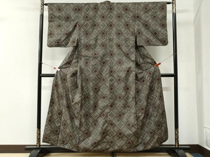 平和屋着物●本場大島紬　龍郷絣　正絹　逸品　CABI2135yc