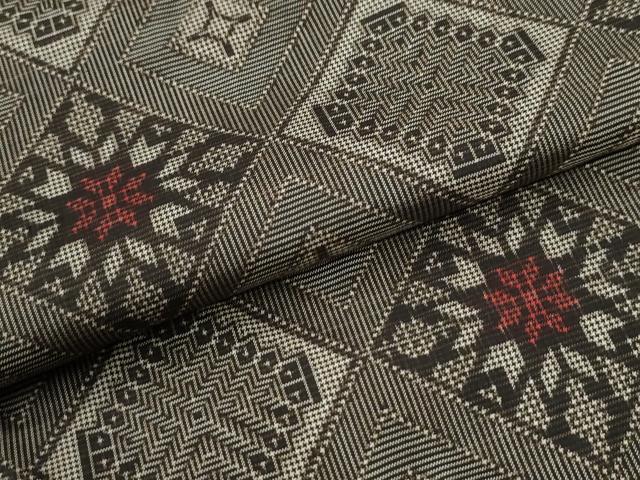 平和屋着物●本場大島紬　龍郷絣　正絹　逸品　CABI2135yc