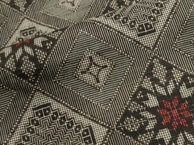 平和屋着物●本場大島紬　龍郷絣　正絹　逸品　CABI2135yc