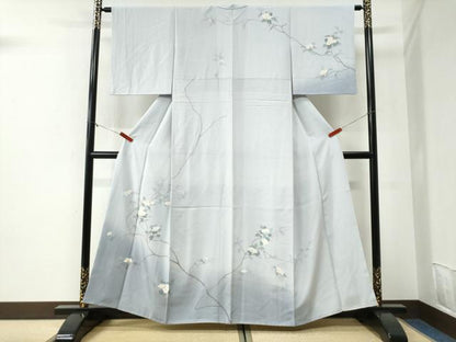 平和屋着物●訪問着　友禅　作家物　枝花文　暈し染め　正絹　逸品　CABI2136yc