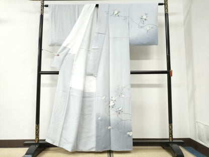 平和屋着物●訪問着　友禅　作家物　枝花文　暈し染め　正絹　逸品　CABI2136yc