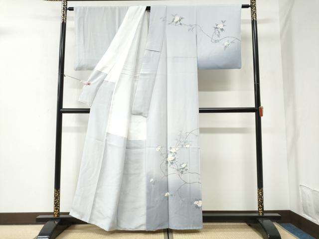 平和屋着物●訪問着　友禅　作家物　枝花文　暈し染め　正絹　逸品　CABI2136yc