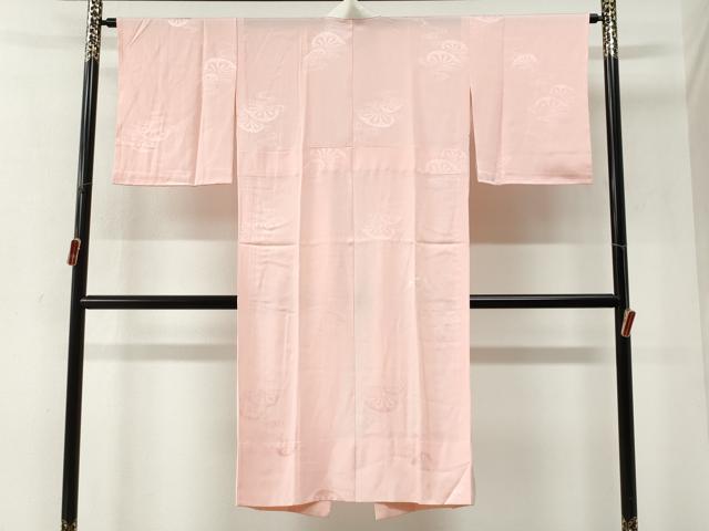 平和屋着物●長襦袢　無双仕立て　片輪車地紋　鴇色　正絹　逸品　CABI2138yc