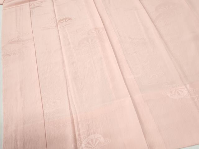 平和屋着物●長襦袢　無双仕立て　片輪車地紋　鴇色　正絹　逸品　CABI2138yc