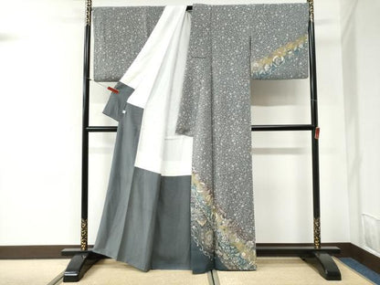 平和屋着物●訪問着　更紗花唐草文　金彩　正絹　逸品　CABI2141yc