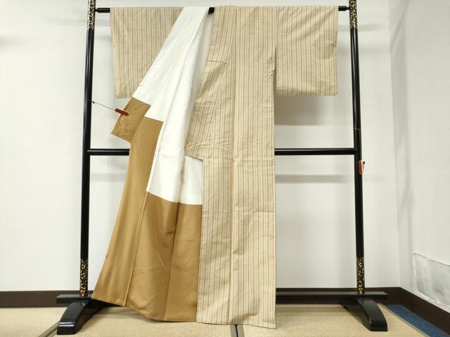 平和屋着物●上質な紬　間道　正絹　逸品　CABI2142yc