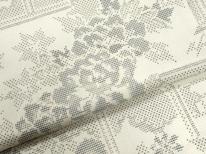 平和屋着物●本場大島紬　白大島　9マルキ　陶器草花文　正絹　逸品　未使用　CABI2146yc