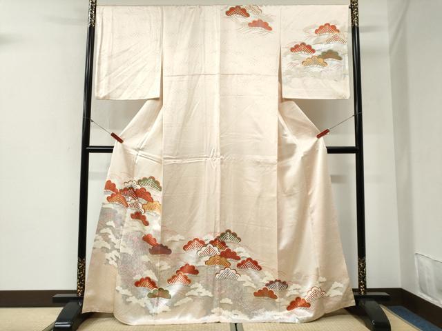 平和屋着物●訪問着　浜松文　銀彩　正絹　逸品　CABI2149yc