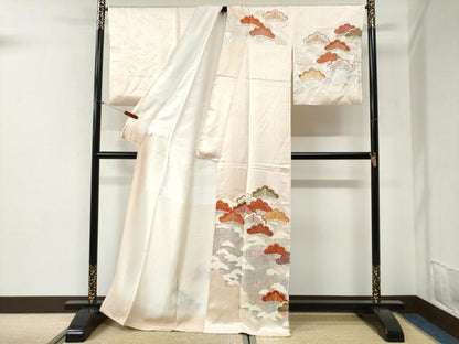 平和屋着物●訪問着　浜松文　銀彩　正絹　逸品　CABI2149yc