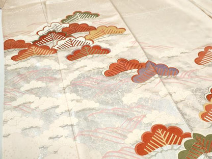 平和屋着物●訪問着　浜松文　銀彩　正絹　逸品　CABI2149yc