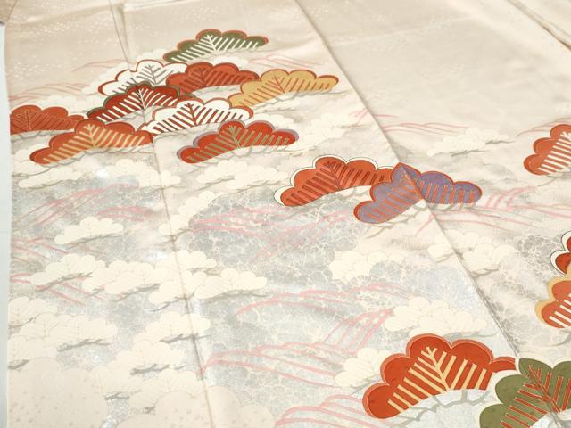 平和屋着物●訪問着　浜松文　銀彩　正絹　逸品　CABI2149yc