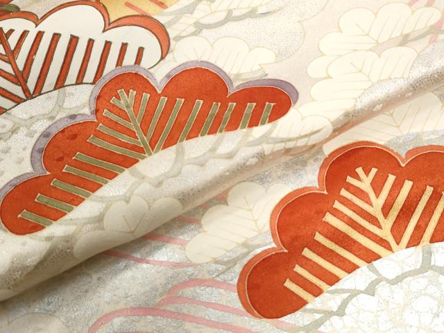 平和屋着物●訪問着　浜松文　銀彩　正絹　逸品　CABI2149yc