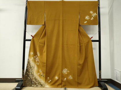 平和屋着物●訪問着　裏菊草花文　暈し染め　金彩　正絹　逸品　未使用　CABI2150yc