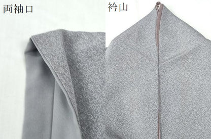 平和屋着物●江戸小紋　唐草文　鬼しぼ縮緬　正絹　逸品　CABI2152yc