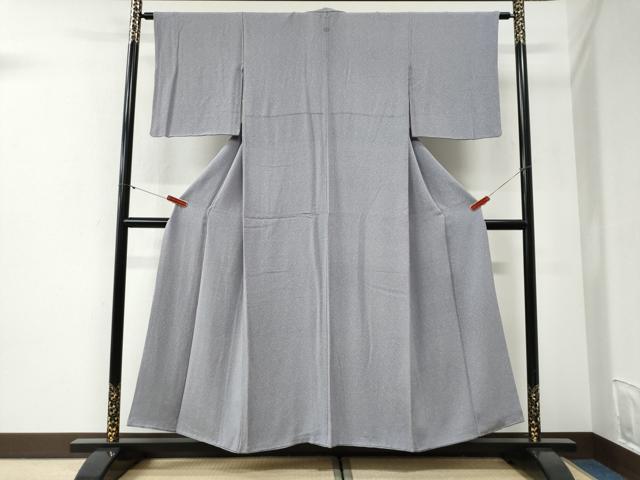平和屋着物●江戸小紋　唐草文　鬼しぼ縮緬　正絹　逸品　CABI2152yc