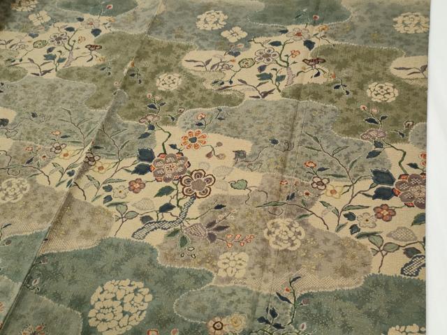 平和屋着物●訪問着　霞草花文　金彩　正絹　逸品　CABI2154yc