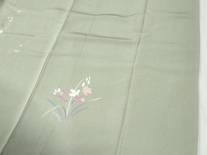 平和屋着物●訪問着　友禅　枝花文　暈し染め　正絹　逸品　CABI2155yc