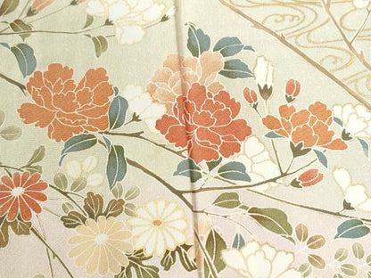 平和屋着物●訪問着　流水枝花文　暈し染め　金彩　正絹　逸品　CABI2161yc