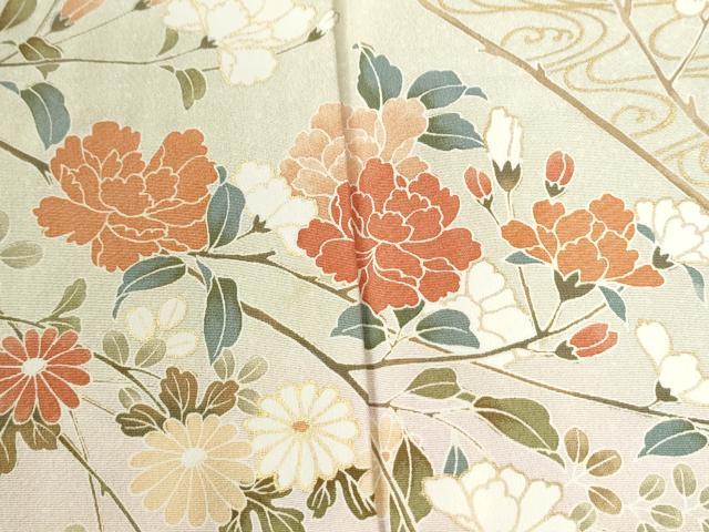 平和屋着物●訪問着　流水枝花文　暈し染め　金彩　正絹　逸品　CABI2161yc