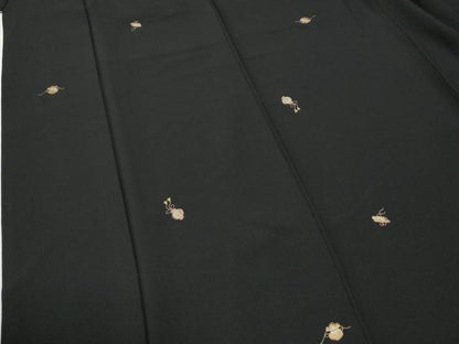 平和屋着物●訪問着　総刺繍　文箱宝尽くし文　黒地　金糸　正絹　逸品　CABI2163yc