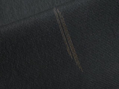 平和屋着物●本塩沢　霞文　黒地　正絹　逸品　CABI2164yc