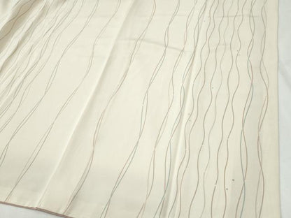 平和屋着物●訪問着　刺繍　よろけ縞　草花文　金糸　やまと誂製　正絹　逸品　未使用　CABI2166yc