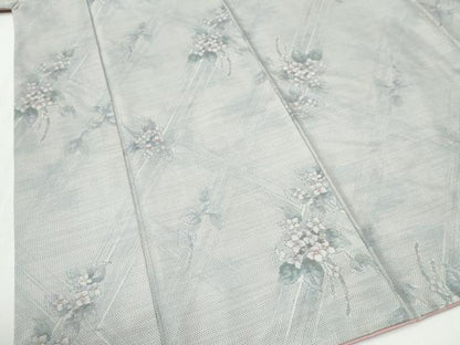 平和屋着物●本場大島紬　白大島　7マルキ　総絣　草花文　正絹　逸品　CABI2167yc